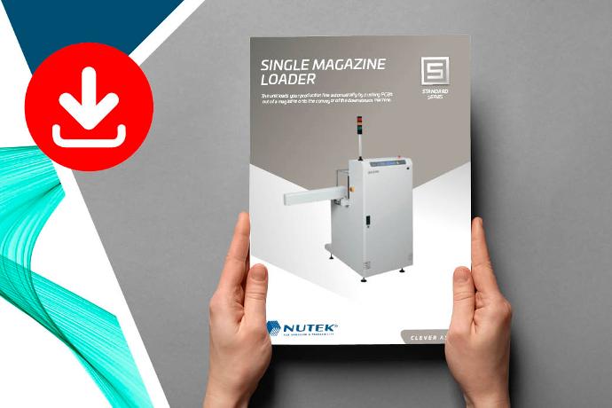 This PCB loader conveyor from Nutek is the Nutek loader single magazine