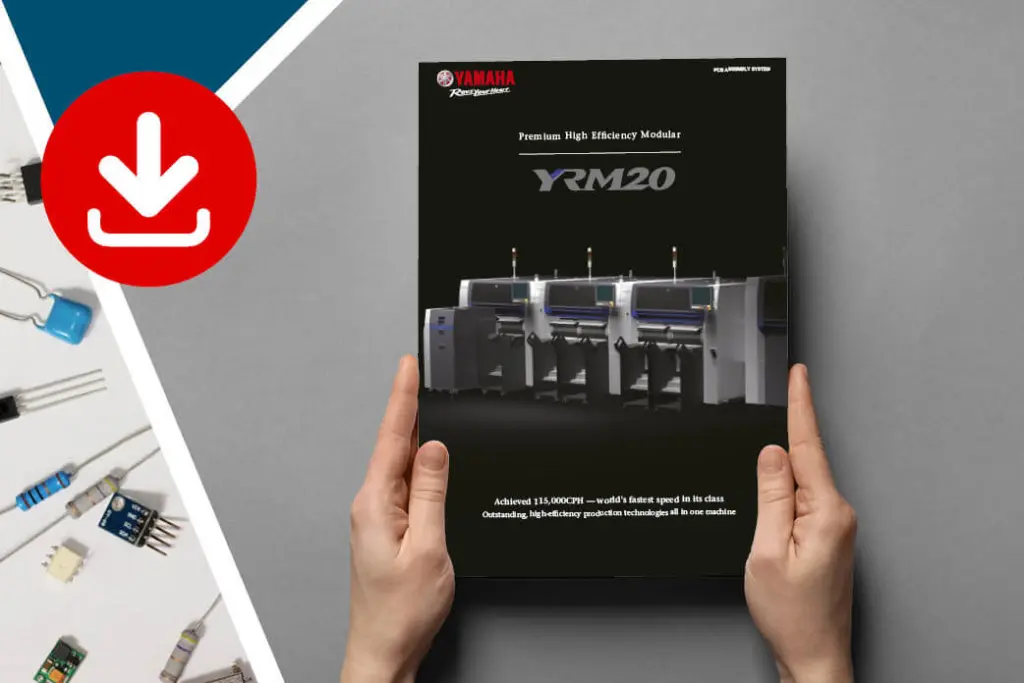 Yamaha YRM20 pick and place brochure with a download icon