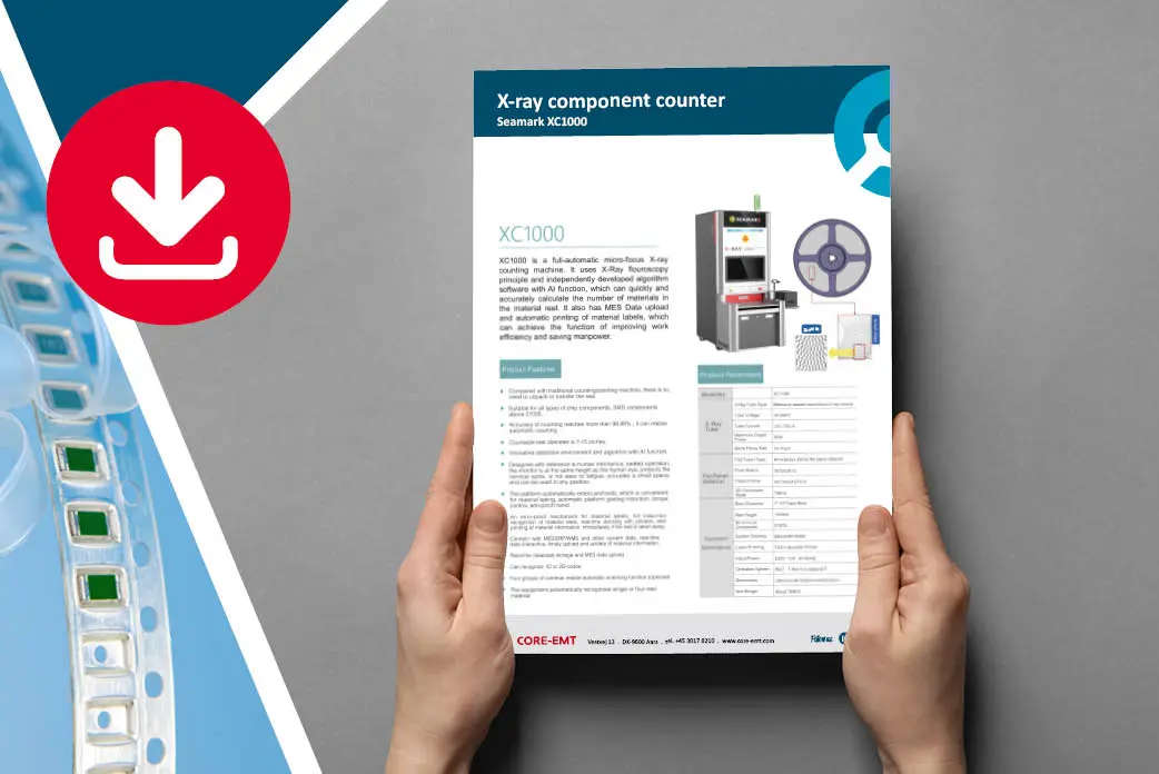 Seamark xc1000 flyer held by hands on the side there is a download icon