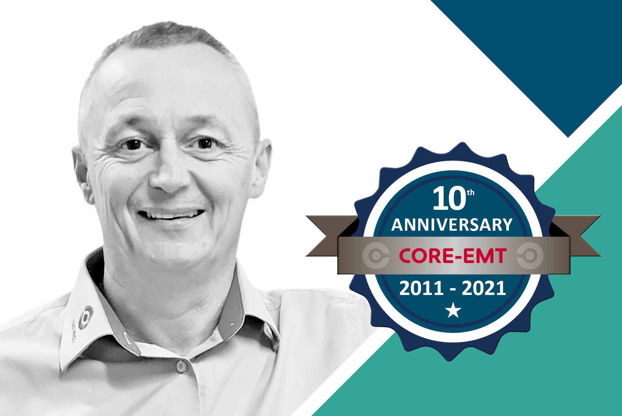 CORE-emt founder Steen V. Haugbølle thanks you for enabling us to reach 10-year milestone