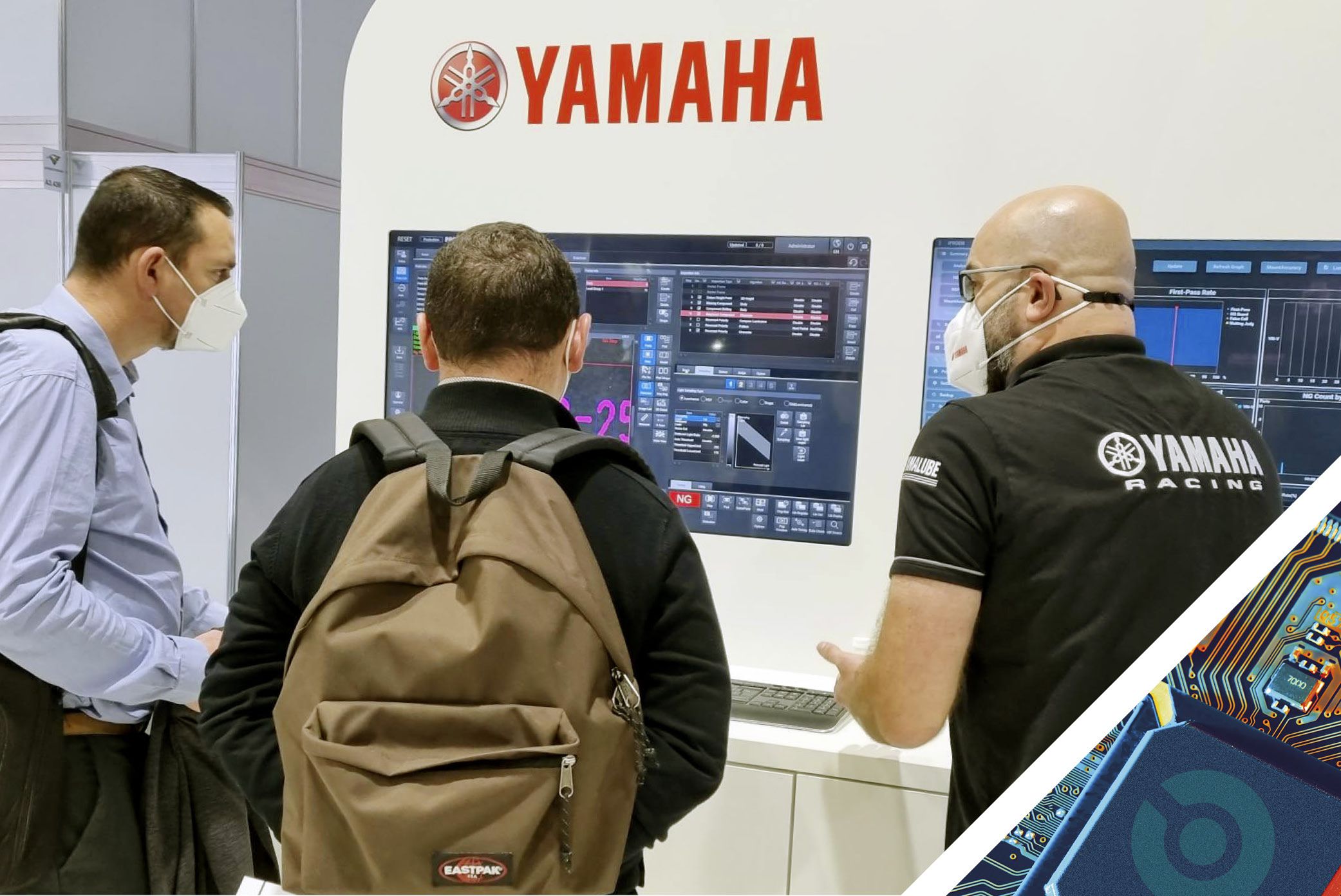 The inspection software table, displaying AOI software solutions in a interactive way, was well visited at Productronica 2021.