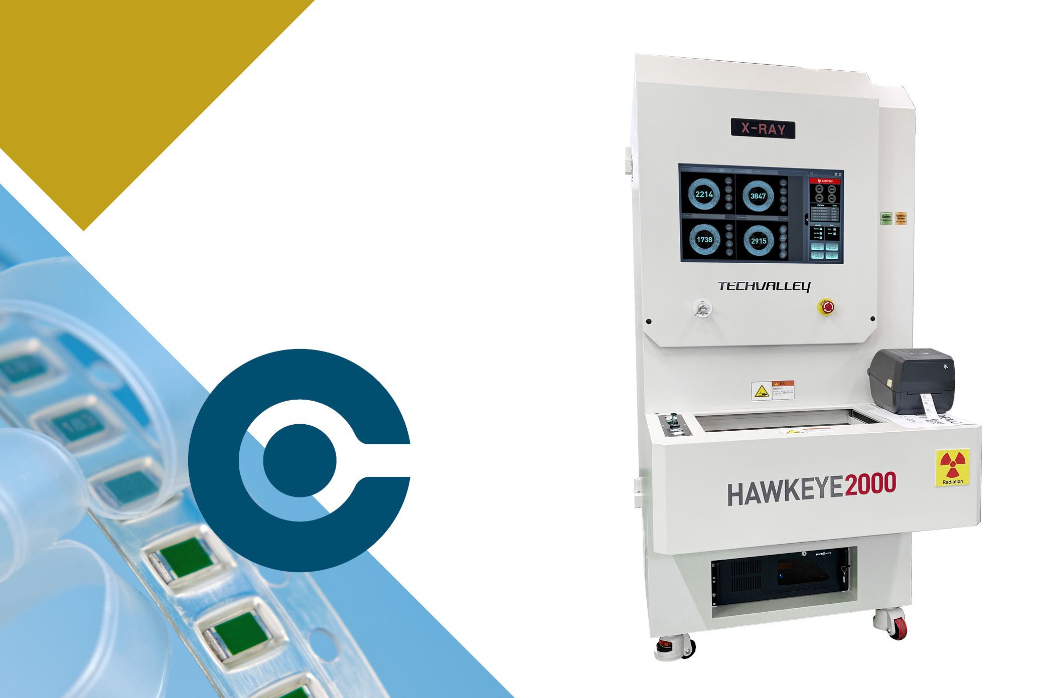 The X-ray component counter Hawkeye 2000 supports PCB assemblies