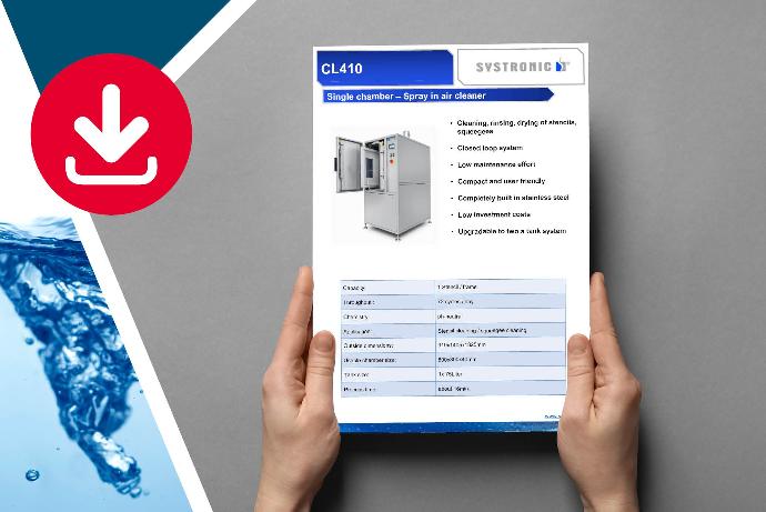 Clean stencils and squeegee in CL 410 single chamber stencil cleaning machine