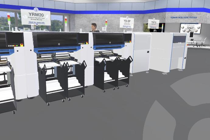 a look into the YAMAHA SMT virtual showroom showing a SMT line overview