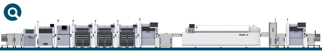 SMT line machinery displayed at Productronica that CORE-emt supply