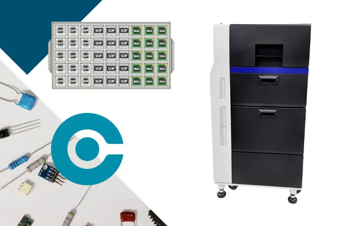 Tray component feeders for PCB assembly