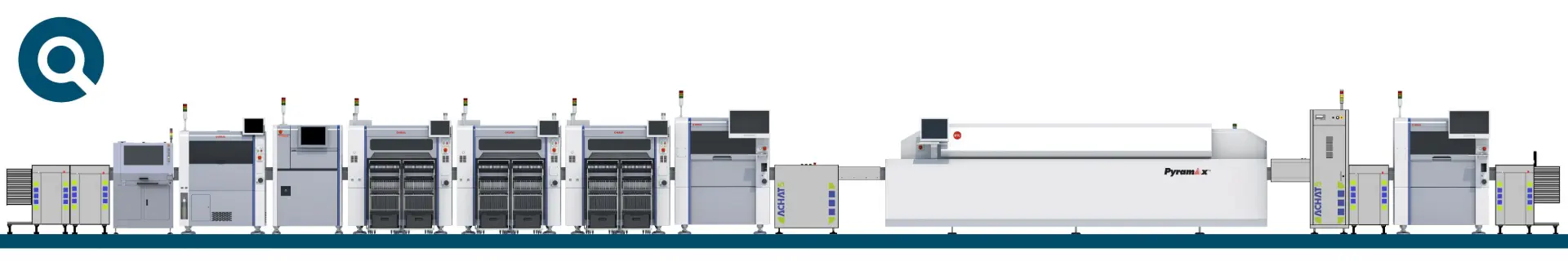 SMT line machinery displayed at Productronica that CORE-emt supply