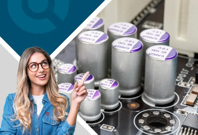 High-force, high-precision placement for demanding components on a PCB with a woman pointing at them