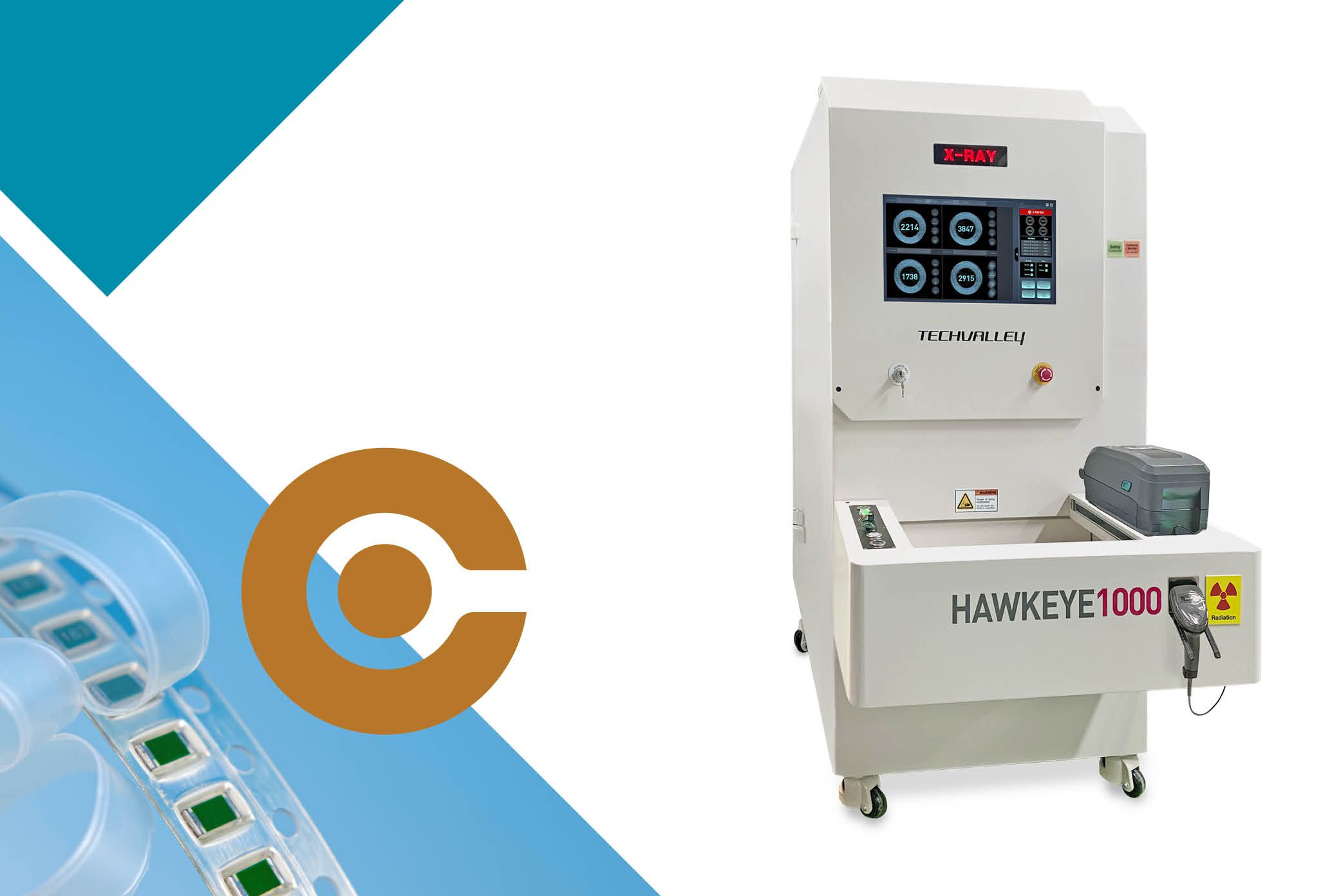 Hawkeye 1000 X-ray component counter unit to support PCB assembly line production